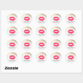 Make-up Artiest Goud Drips Rode Lippen Schoonheids Ronde Sticker (Vel)