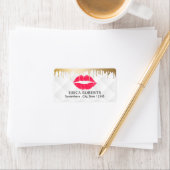 Make-up Artiest Goud Drips Rood Goud Lips Salon Etiket (Insitu)