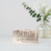 make-up artiest, goud druppelen glitters modern ch visitekaartje (Staand voorkant)