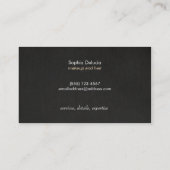 Make-up artiest goud mascara op faux zwart linnen  visitekaartje (Achterkant)