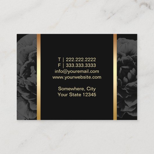 Make-up Artiest Gouden Lippen Moderne Donkere Bloe Visitekaartje (Achterkant)