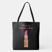 Make-up Artiest Gouden Sequin Glam Lipstick Salon Tote Bag (Voorkant)