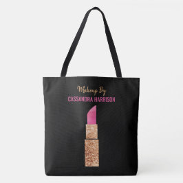 Make-up Artiest Gouden Sequin Glam Lipstick Salon Tote Bag