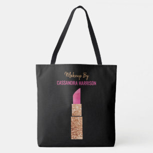 Make-up Artiest Gouden Sequin Glam Lipstick Salon Tote Bag