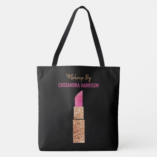 Make-up Artiest Gouden Sequin Glam Lipstick Salon Tote Bag (Voorkant)