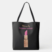 Make-up Artiest Gouden Sequin Glam Lipstick Salon Tote Bag (Achterkant)