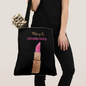 Make-up Artiest Gouden Sequin Glam Lipstick Salon Tote Bag (Dichtbij)