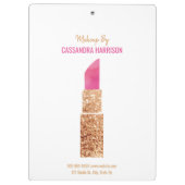 Make-up Artiest Gouden Sequin Waterverf Beauty Klembord (Achterkant)