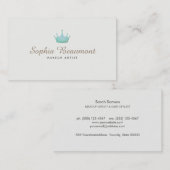 Make-up Artiest Haar En Beauty Turquoise Kroon Visitekaartje (Voorkant / Achterkant)