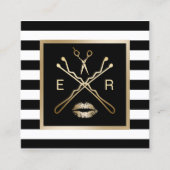 Make-up Artiest Haar Schoonheid Salon Moderne Stre Vierkante Visitekaartje (Voorkant)