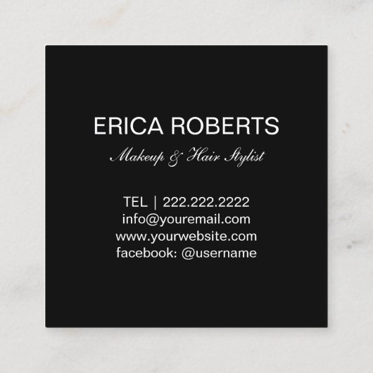 Make-up Artiest Haar Schoonheid Salon Moderne Stre Vierkante Visitekaartje (Achterkant)