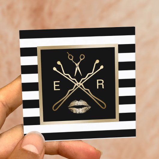 Make-up Artiest Haar Schoonheid Salon Moderne Stre Vierkante Visitekaartje