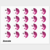 Make-up Artiest Haar Stylist Donker Roze Glitter Ronde Sticker (Vel)