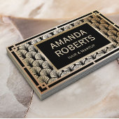 Make-up Artiest & Haar Stylist Elegant Goud Art De Visitekaartje