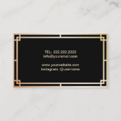 Make-up Artiest & Haar Stylist Elegant Goud Art De Visitekaartje (Achterkant)