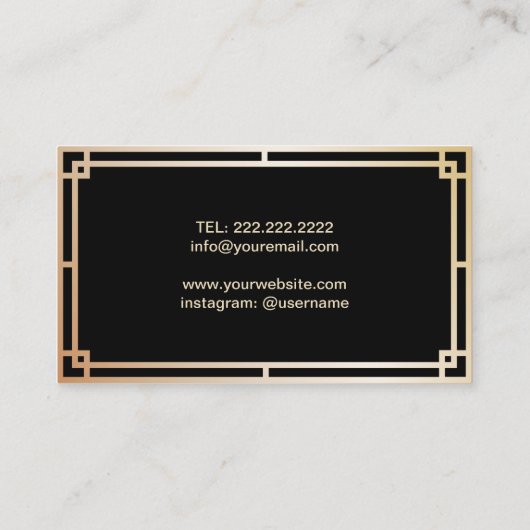 Make-up Artiest & Haar Stylist Elegant Goud Art De Visitekaartje (Achterkant)