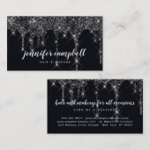 Make-up artiest haar stylist glitter druppels zwar visitekaartje (Voorkant / Achterkant)