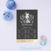 Make-up Artiest Haar Stylist Modern Zwart Prijslij Flyer (Enkel)