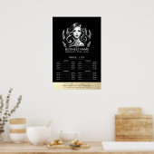 Make-up Artiest Haar Stylist Modern Zwart Prijslij Poster (Keuken)