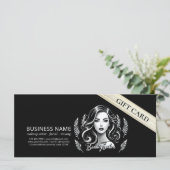 Make-up Artiest Haar Stylist Modern Zwart Wit Goud (Staand voorkant)