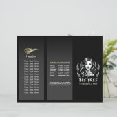 Make-up Artiest Haar Stylist Modern Zwart Wit Goud (Staand voorkant)