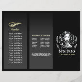 Make-up Artiest Haar Stylist Modern Zwart Wit Goud (Voorkant)