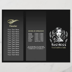 Make-up Artiest Haar Stylist Modern Zwart Wit Goud