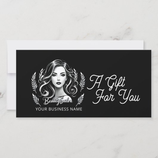 Make-up Artiest Haar Stylist Modern Zwart Wit Goud (Voorkant)