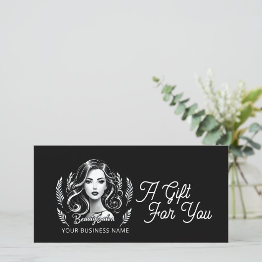 Make-up Artiest Haar Stylist Modern Zwart Wit Goud (Staand voorkant)