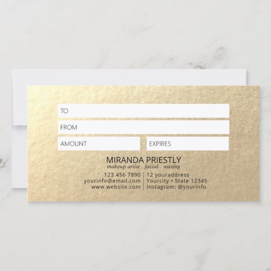 Make-up Artiest Haar Stylist Modern Zwart Wit Goud (Achterkant)