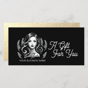 Make-up Artiest Haar Stylist Modern Zwart Wit Goud