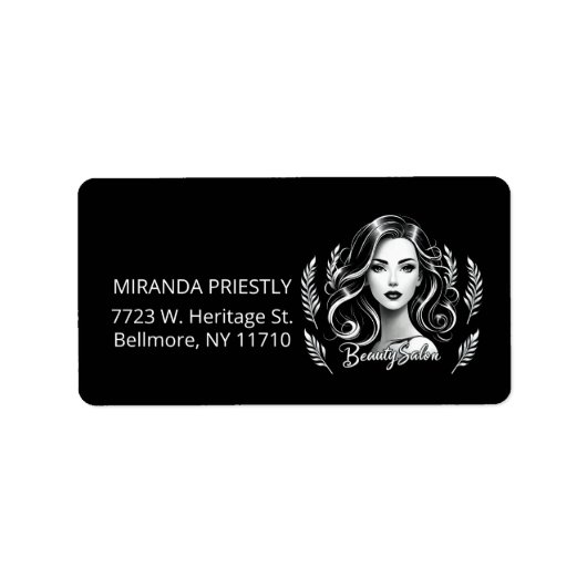 Make-up Artiest Haar Stylist Modern Zwart Wit Goud Etiket (Voorkant)