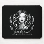 Make-up Artiest Haar Stylist Modern Zwart Wit Goud Muismat (Voorkant)