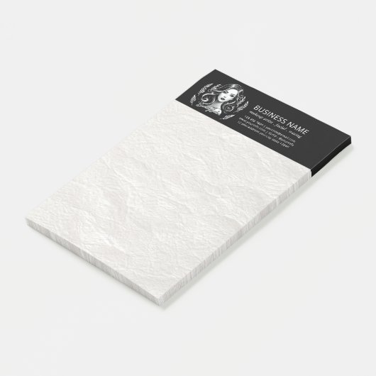 Make-up Artiest Haar Stylist Modern Zwart Wit Goud Post-it® Notes (Schuin)