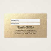 Make-up Artiest Haar Stylist Modern Zwart Wit Goud Visitekaartje (Achterkant)