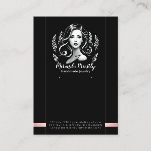 Make-up Artiest Haar Stylist Moderne Sieraden Disp Afsprakenkaartje (Voorkant)