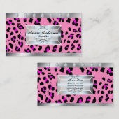 Make-up Artiest Haar Stylist Roze Luipaard Print Visitekaartje (Voorkant / Achterkant)