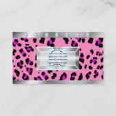 Make-up Artiest Haar Stylist Roze Luipaard Print Visitekaartje (Achterkant)