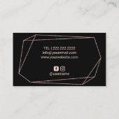 Make-up Artiest Haar Stylist Roze Zwart Marmeren S Visitekaartje (Achterkant)