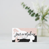 Make-up Artiest Haar Stylist Roze Zwart Marmeren S Visitekaartje (Staand voorkant)