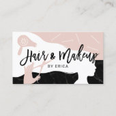 Make-up Artiest Haar Stylist Roze Zwart Marmeren S Visitekaartje (Voorkant)