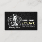 Make-up Artiest Haar Stylist Schoonheidssalon Lash Aanbevelingskaartje (Voorkant)