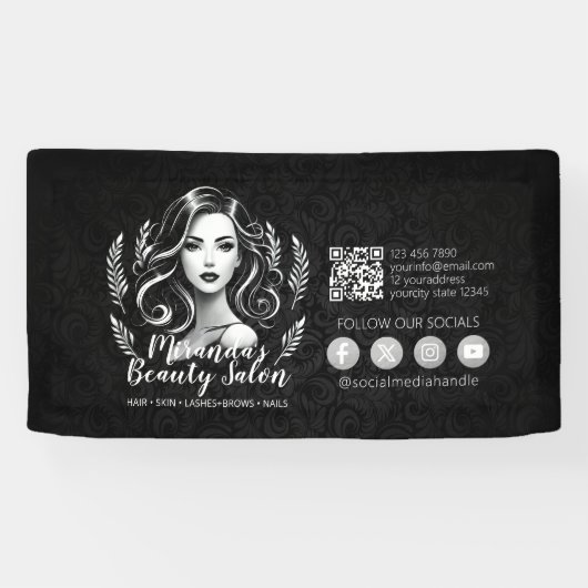 Make-up Artiest Haar Stylist Schoonheidssalon Lash Spandoek (Horizontaal)