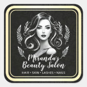 Make-up Artiest Haar Stylist Schoonheidssalon Lash Vierkante Sticker (Voorkant)