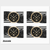 Make-up Artiest Haar Stylist Zwart Bloemen Modern Rechthoekige Sticker (Vel)