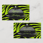 make-up artiest haarstylist Lime Green Zebra print Visitekaartje (Voorkant / Achterkant)