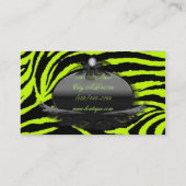make-up artiest haarstylist Lime Green Zebra print Visitekaartje (Achterkant)