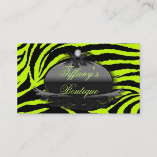 make-up artiest haarstylist Lime Green Zebra print Visitekaartje