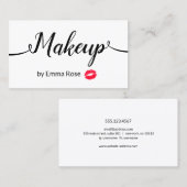 Make-up Artiest Handgeschreven Kalligrafie Script Visitekaartje (Voorkant / Achterkant)