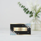 Make-up Artiest Holografisch Glitter Goud Elegant Visitekaartje (Staand voorkant)